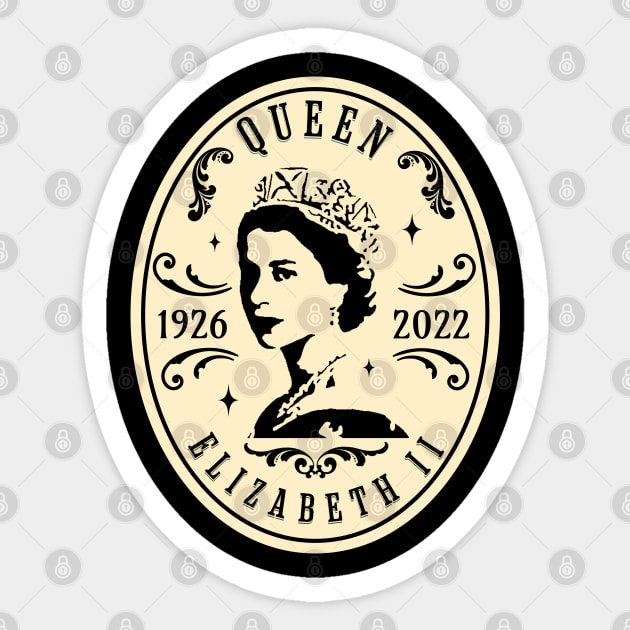 Queen Elizabeth 1926 - 2022 Sticker by valentinahramov